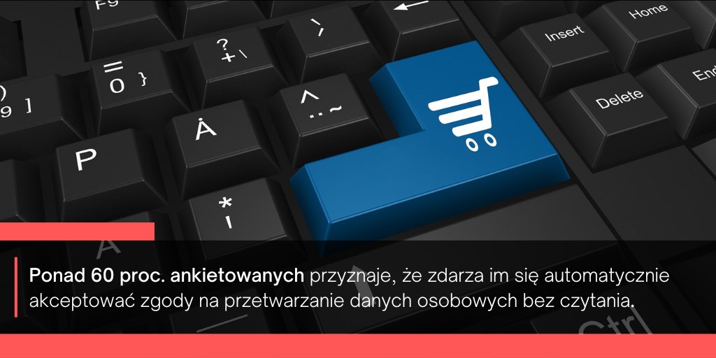Klawisz Enter z ikoną koszyka na zakupy online.
